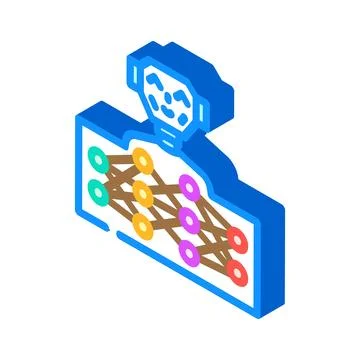 Neural network ai integration isometric icon vector illustration Stock Illustration