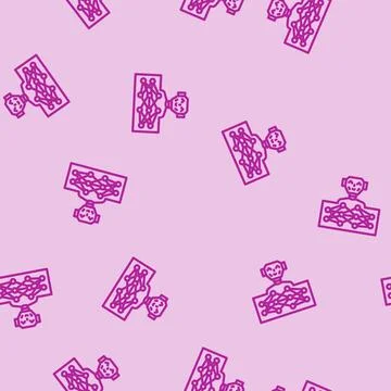 Neural network ai integration line vector seamless pattern Stock Illustration