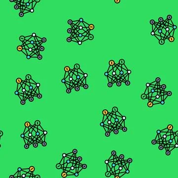 Neural network ai integration vector seamless pattern 스톡 일러스트
