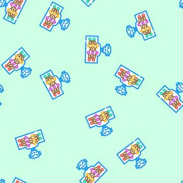 Neural network ai integration vector seamless pattern Stock Illustration