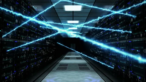 Neural network and artificial intelligence computer centre server Stock Footage 112670908