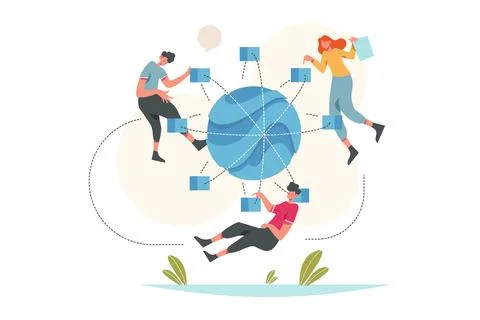 Neural Network and Machine Learning Illustration Stock Illustration