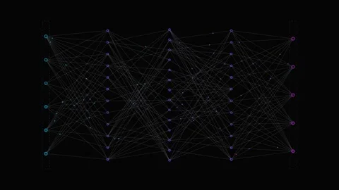 Neural Network Animation Demonstrates Artificial Intelligence Concept Stock Footage 334018291