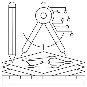 Neural Network Architecture icon Illustrazione stock