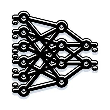 Neural network architecture illustrating artificial intelligence connections Illustrazione stock