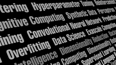 Neural network artificial intelligence ai innovation on black background Stock Footage 268300937