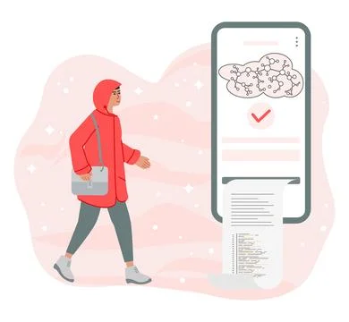 Neural network Artificial intelligence Bot People Illustrazione stock