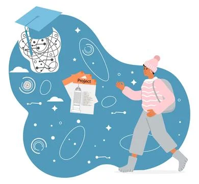 Neural network Artificial intelligence Bot People Illustrazione stock