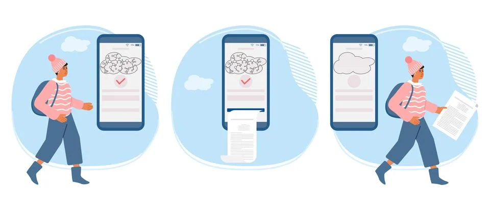 Neural network Artificial intelligence Bot People Illustrazione stock