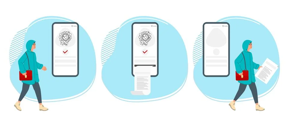 Neural network Artificial intelligence Bot People Illustrazione stock