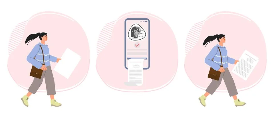 Neural network Artificial intelligence Bot People Stock Illustration