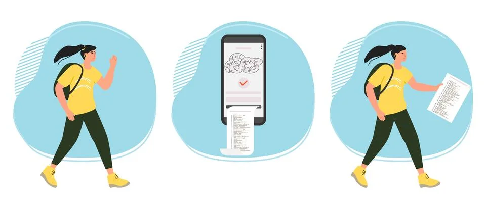 Neural network Artificial intelligence Bot People Illustrazione stock