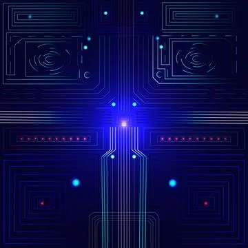 Neural network. artificial intelligence. computer technology. vector image Stock Illustration