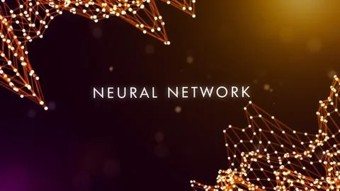 Neural Network Artificial Intelligence Concept With Digital Connections Illustrazione stock