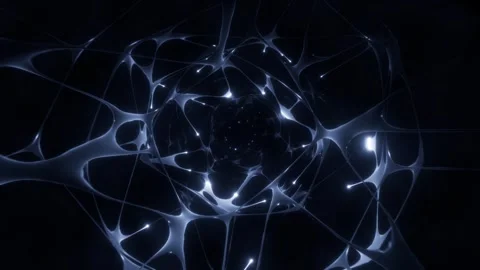 Neural network background with glowing lines loop animated Stock Footage 323829178