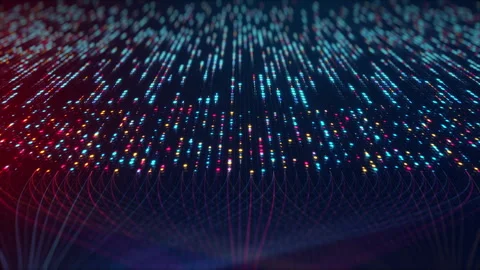 Neural Network Big Data Flow Visualization, Binary Code Matrix, AI Machine 스톡 동영상 312326944