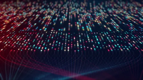 Neural Network Big Data Flow Visualization, Binary Code Matrix, AI Machine 스톡 동영상 312884788