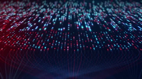 Neural Network Big Data Flow Visualization, Binary Code Matrix, AI Machine Video stock 315566650