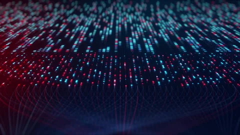 Neural Network Big Data Flow Visualization, Binary Code Matrix, AI Machine Video stock 320247006
