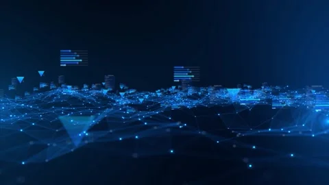 Neural Network Big Data Flow Visualization Binary Code Matrix, AI Machine Learni Stock Footage 342786797