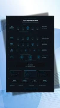 Neural Network Blueprint Infographic Vector Deep Learning Stock Illustration