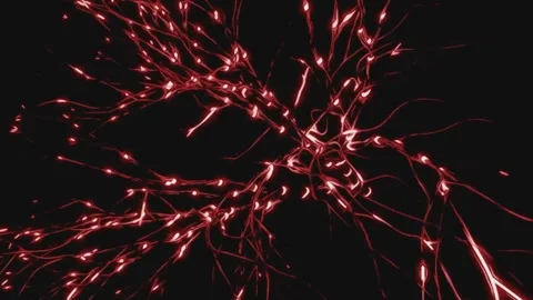 Neural Network Brain Activity Synapse Signals Electrical Impulses Animation Vídeo Stock 331774337