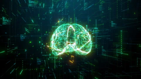 Neural Network Brain Concept in Digital Space, Digital representation Stock Footage 273283586
