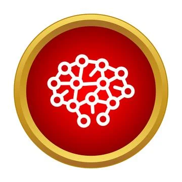 Neural network brain icon representing artificial intelligence concept Stock Illustration