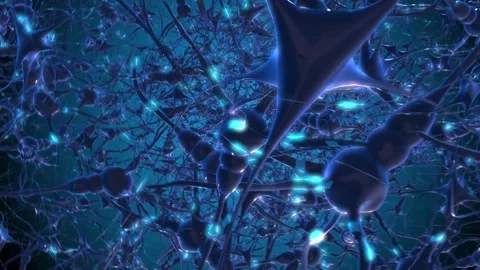Neural Network Brain Synapse Firing 3D Render, Artificial Intelligence Concep Stock Footage 330276296
