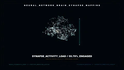 Neural Network Brain Synapse Mapping Motion Graphic Display Vídeos de archivo 344232159