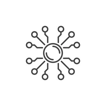 Neural Network Chip vector Digital Technology concept line icon Stock Illustration