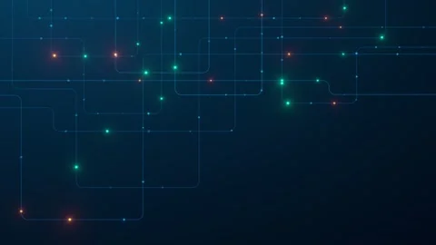 Neural Network Circuit Blue Background Technology Abstract AI Connection Node Stock Footage 336210905