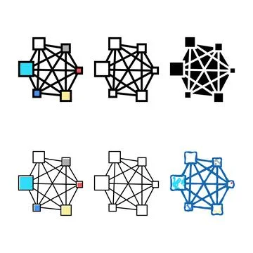 Neural network color icon modern vector 스톡 일러스트