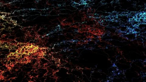 Neural network connecting glowing red blue energy background Stock Illustration
