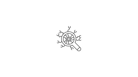 Neural network connection line icon with smooth motion graphics animation Video stock 338216328