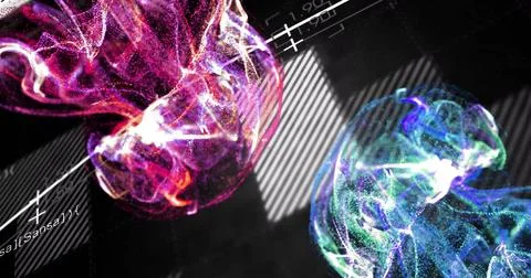 Neural network connections and brain activity image over dark background 스톡 일러스트