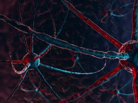 Neural network on a dark blue background. Stock Illustration