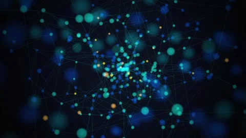Neural network data nodes rotating seamless loop motion background 動画素材 344799385