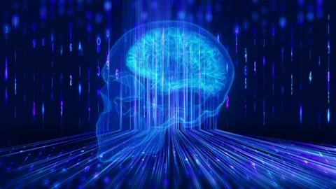 Neural network data training human data artificial intelligence 3D video Stock Footage 220924493