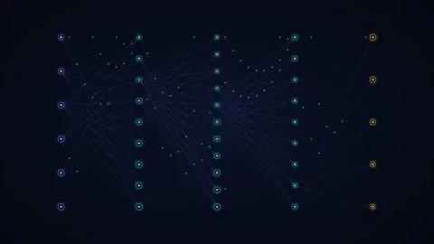 Neural Network Deep Learning AI Nodes 스톡 동영상 345105077