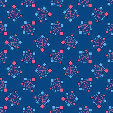 Neural Network Deep Learning vector colored seamless pattern Illustrazione stock