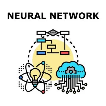 Neural network developing artificial intelligence algorithm Stock Illustration