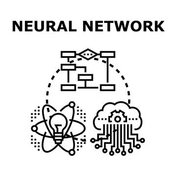 Neural network developing artificial intelligence algorithm Stock Illustration