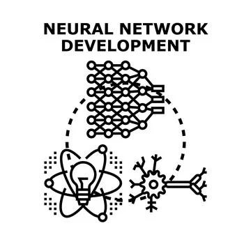 Neural network developing artificial intelligence algorithms Stock Illustration
