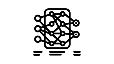 Neural network diagram machine learning line icon animation Stock Footage 326751882