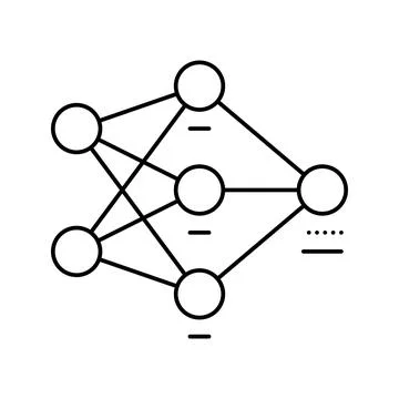 Neural network diagram machine learning line icon vector illustration イラスト素材