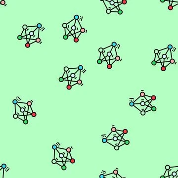 Neural network diagram machine learning vector seamless pattern イラスト素材