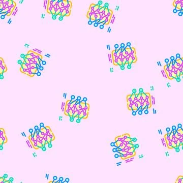 Neural network diagram machine learning vector seamless pattern イラスト素材