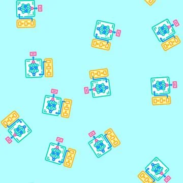 Neural network diagram natural language processing nlp vector seamless patter Stock Illustration