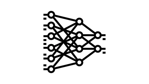 Neural network diagram nlp line icon animation Stock Footage 326125375